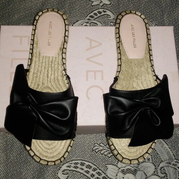 Avec Les Filles Shoes - Avec Les Filles Gemma Slide Bow Sandals